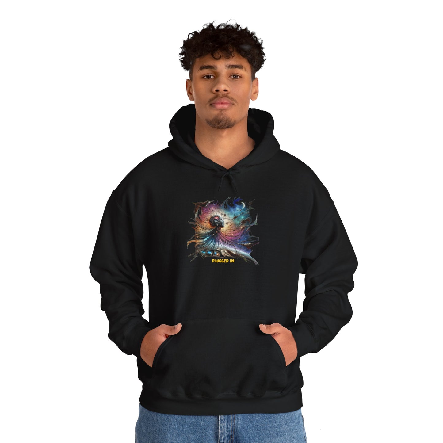 Plugged In Hoodie, Unisex Gildon Heavy Blend™ Hooded Sweatshirt