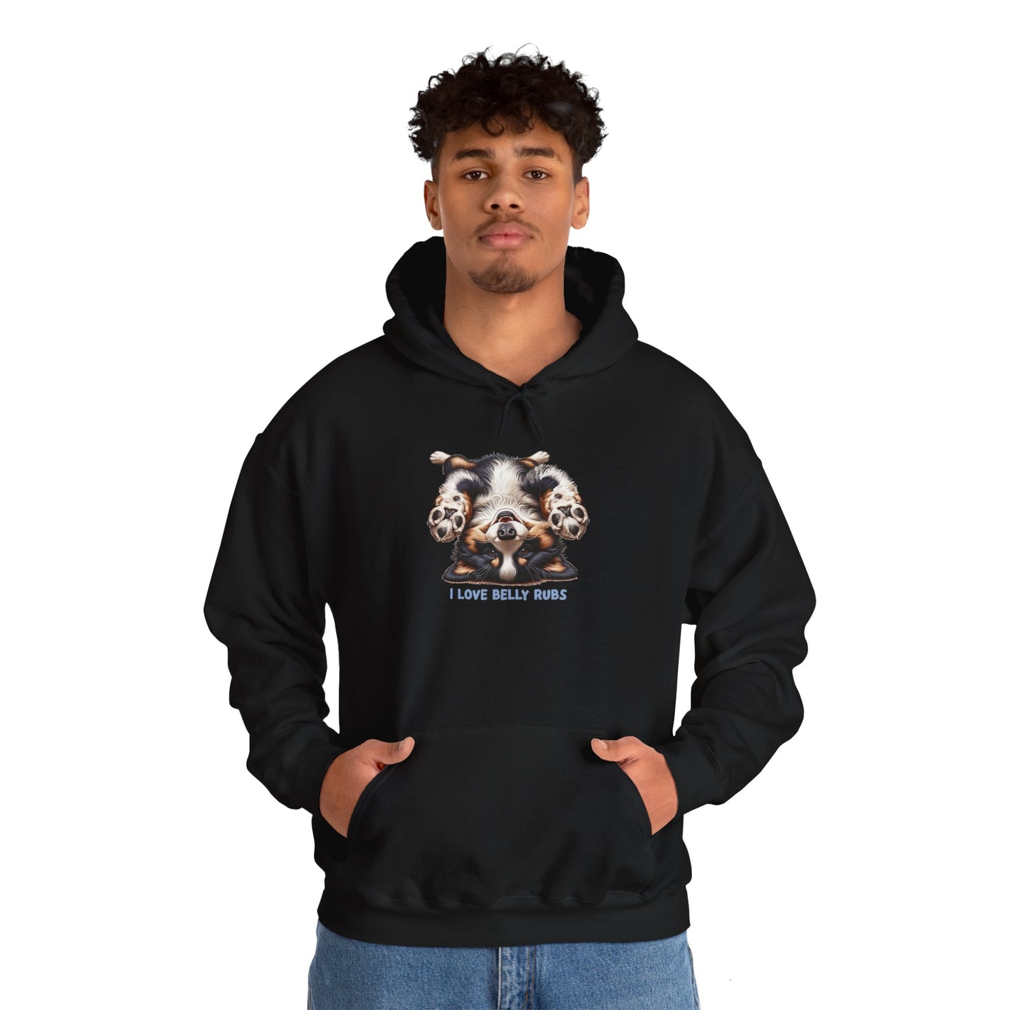 I love Belly Rubs, Unisex Gildon Heavy Blend™ Hooded Sweatshirt