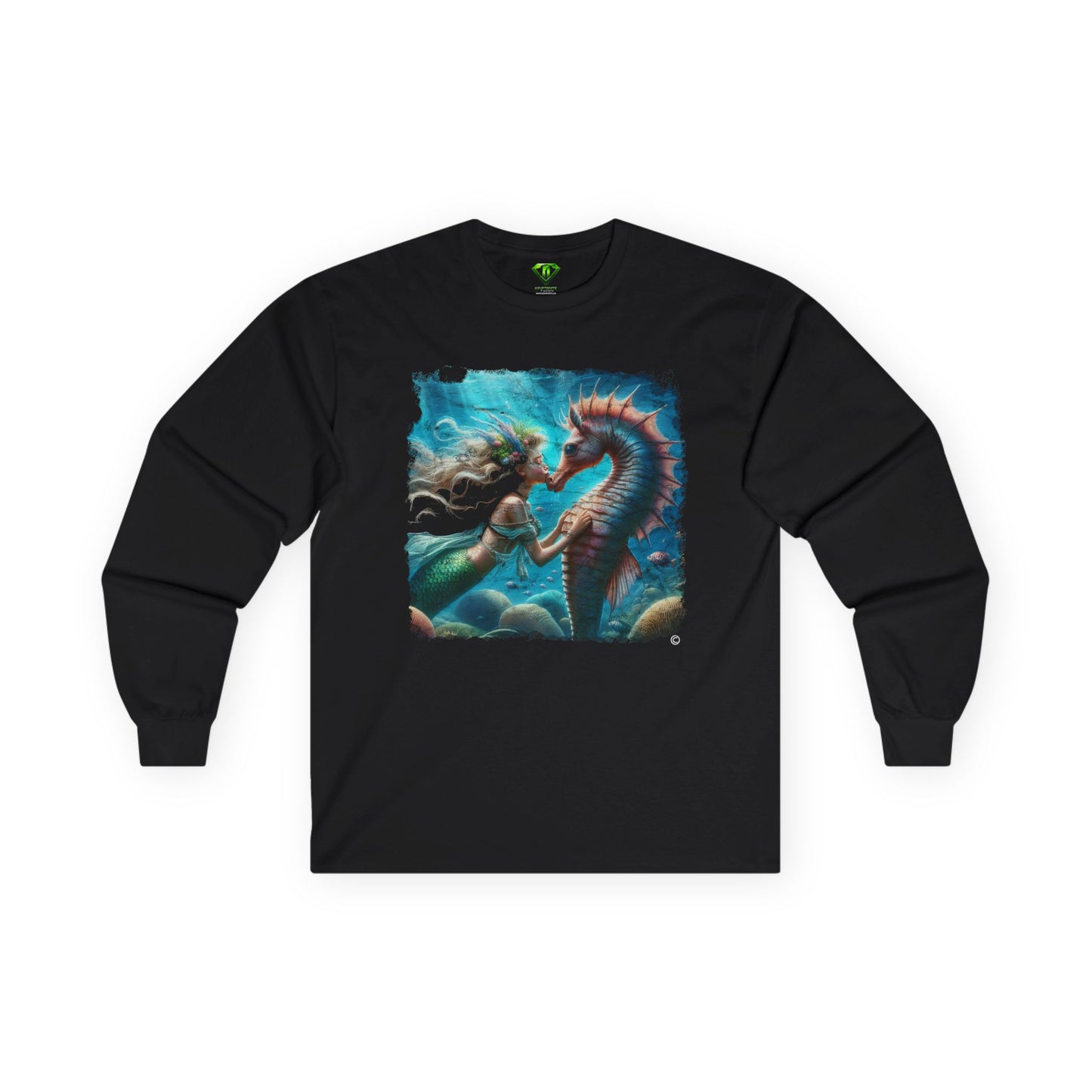Kissing Seahorse Long Sleeve T-shirt, Unisex Tees,