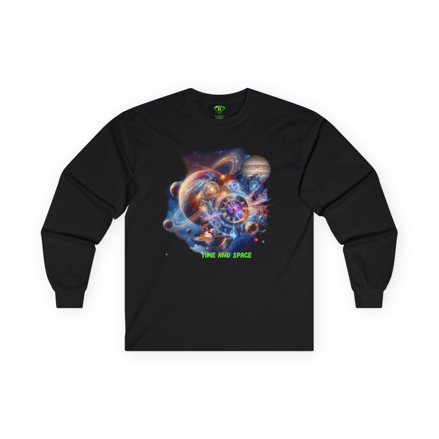 Time and Space Long Sleeve T-shirt, Unisex Tees,