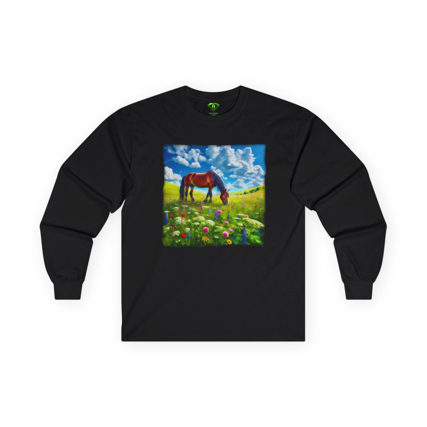 Horse Grazing, Long Sleeve T-shirt, Unisex Tees,