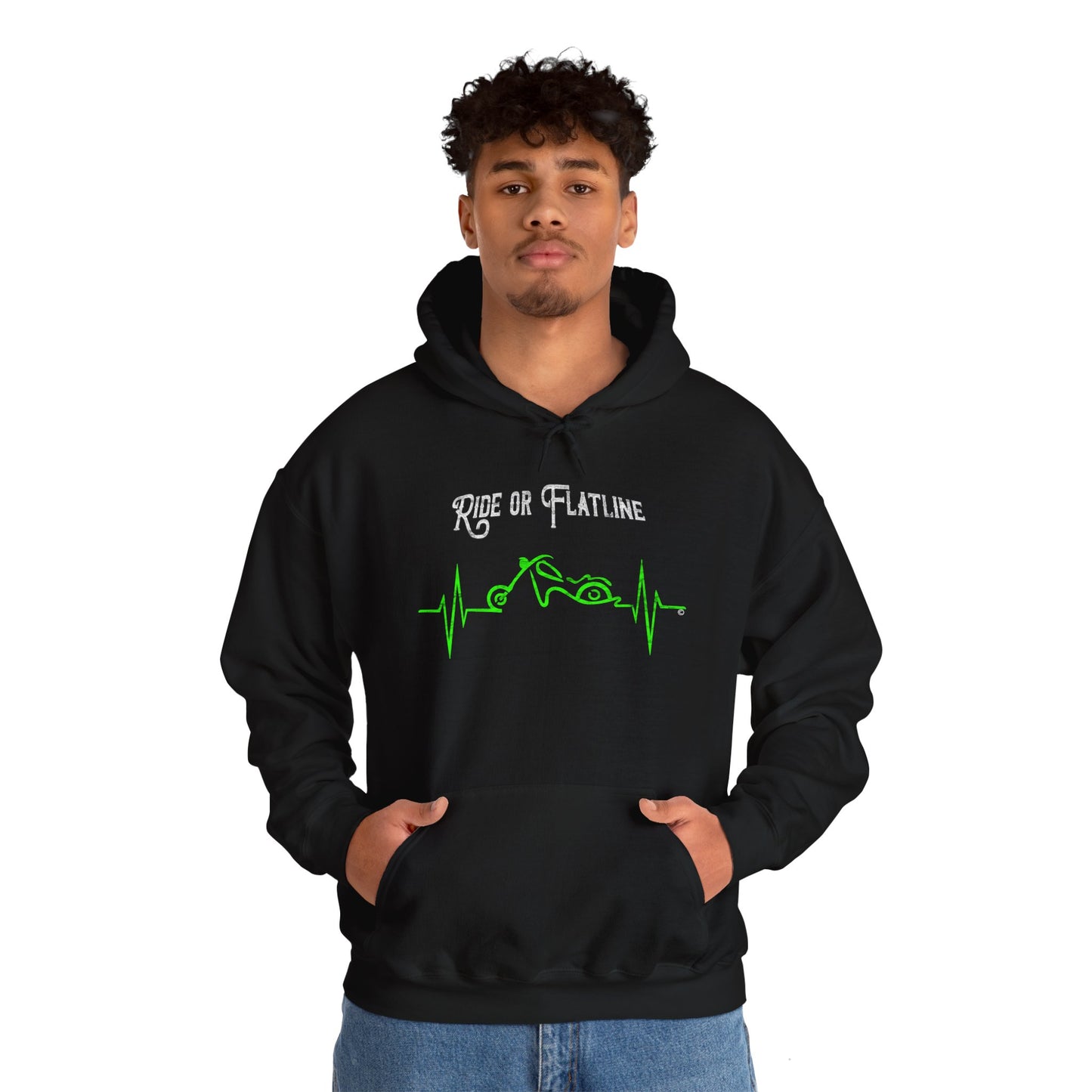 Ride or Flatline Hoodie, Unisex Gildon Heavy Blend™ Hooded Sweatshirt