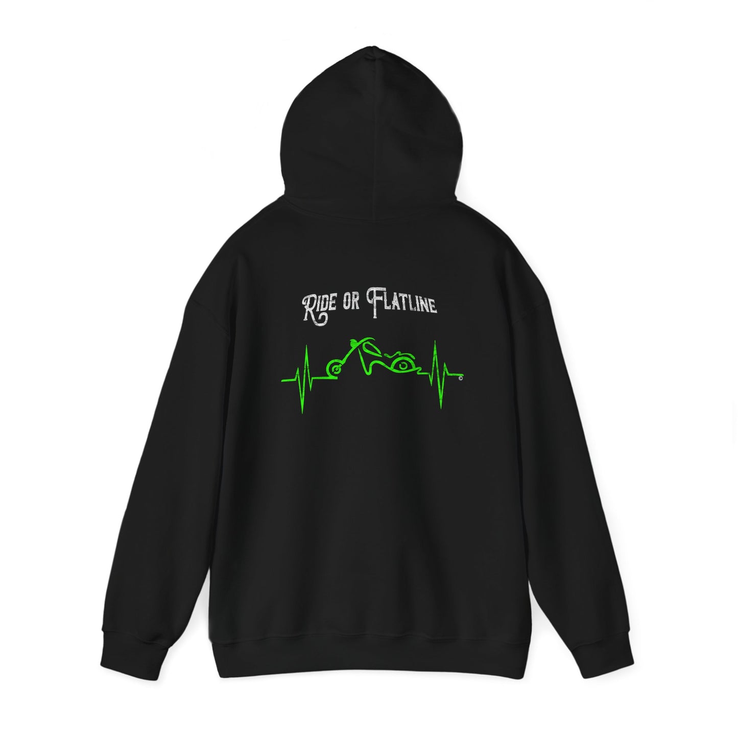 Chopper Ride or Flatline Hoodie, Unisex Gildon Heavy Blend™ Hooded Sweatshirt