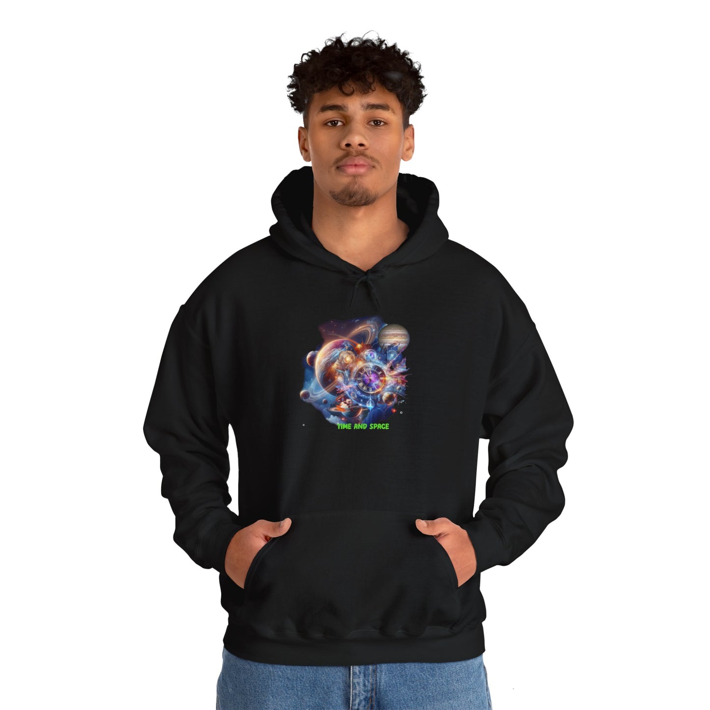 Time & Space Hoodie, Unisex Gildon Heavy Blend™ Hooded Sweatshirt