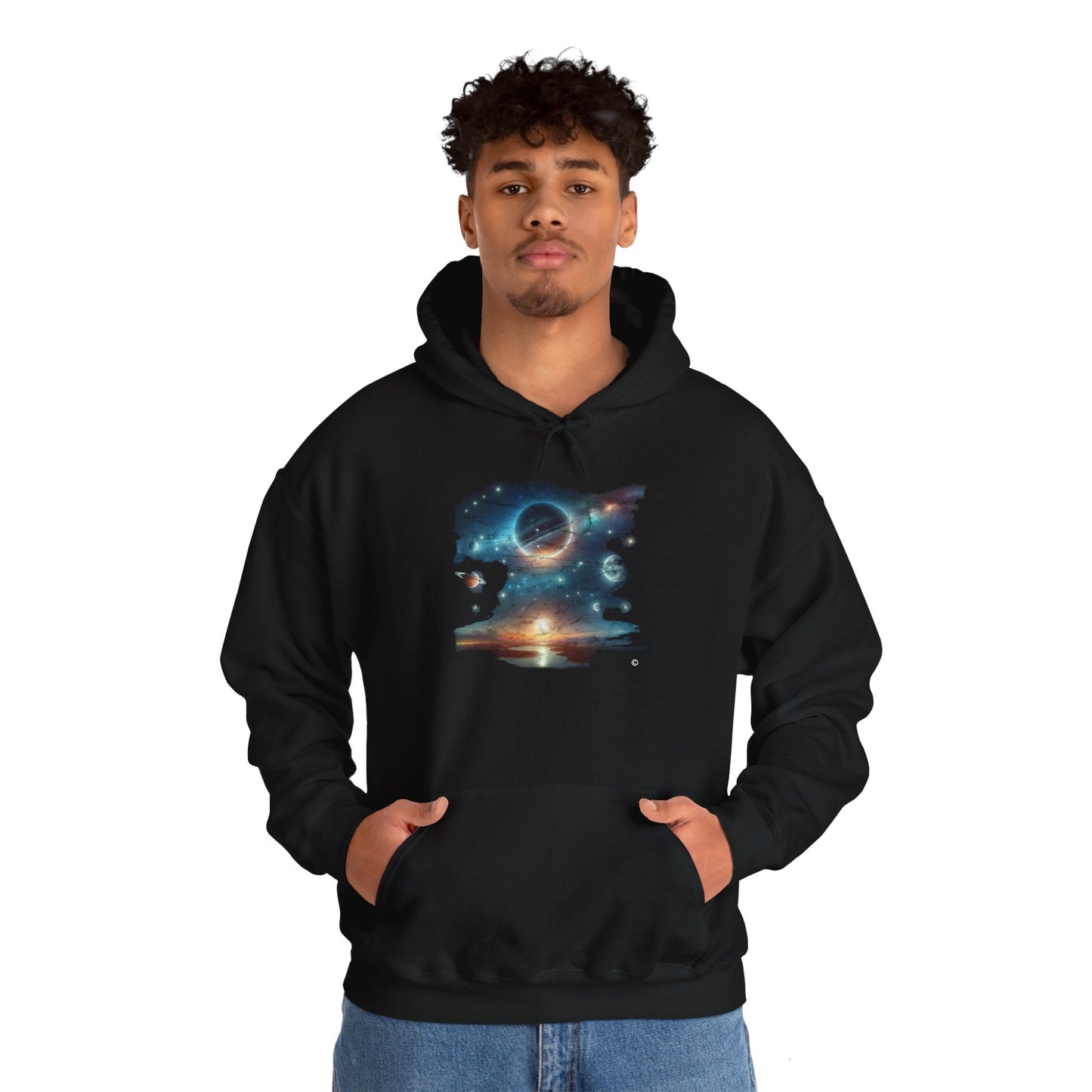 Sun Set in Space Hoodie, Unisex Gildon Heavy Blend™ Hooded Sweatshirt