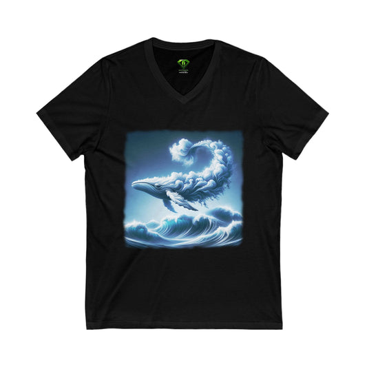 Whale Cloud, V-Neck Tee, Edgy Graphic tees