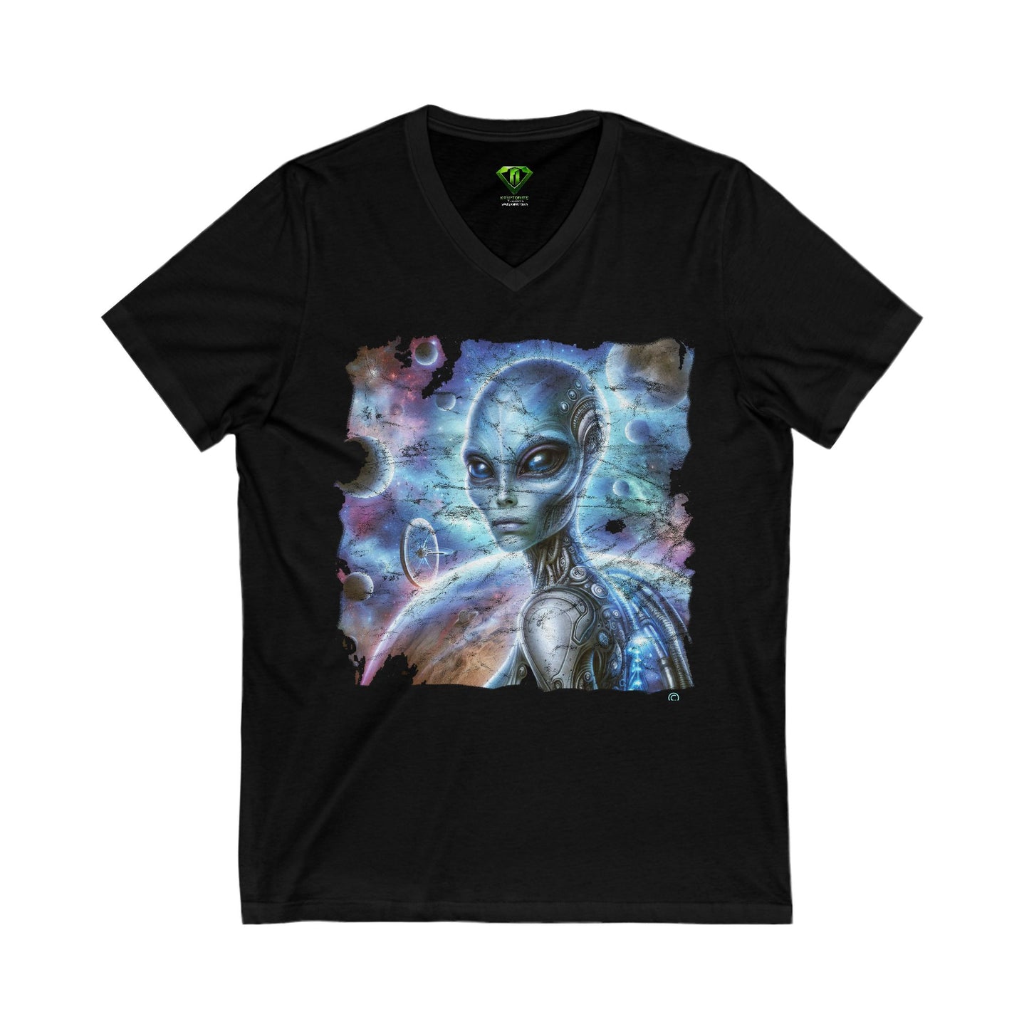 Eclipse Dream, Unisex Jersey Short Sleeve V-Neck Tee