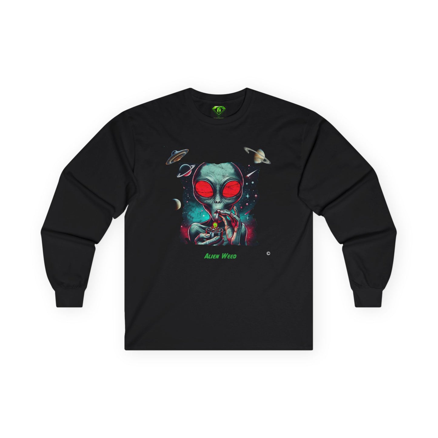 Alien Weed Long sleeve T-shirt, Unisex Tees,