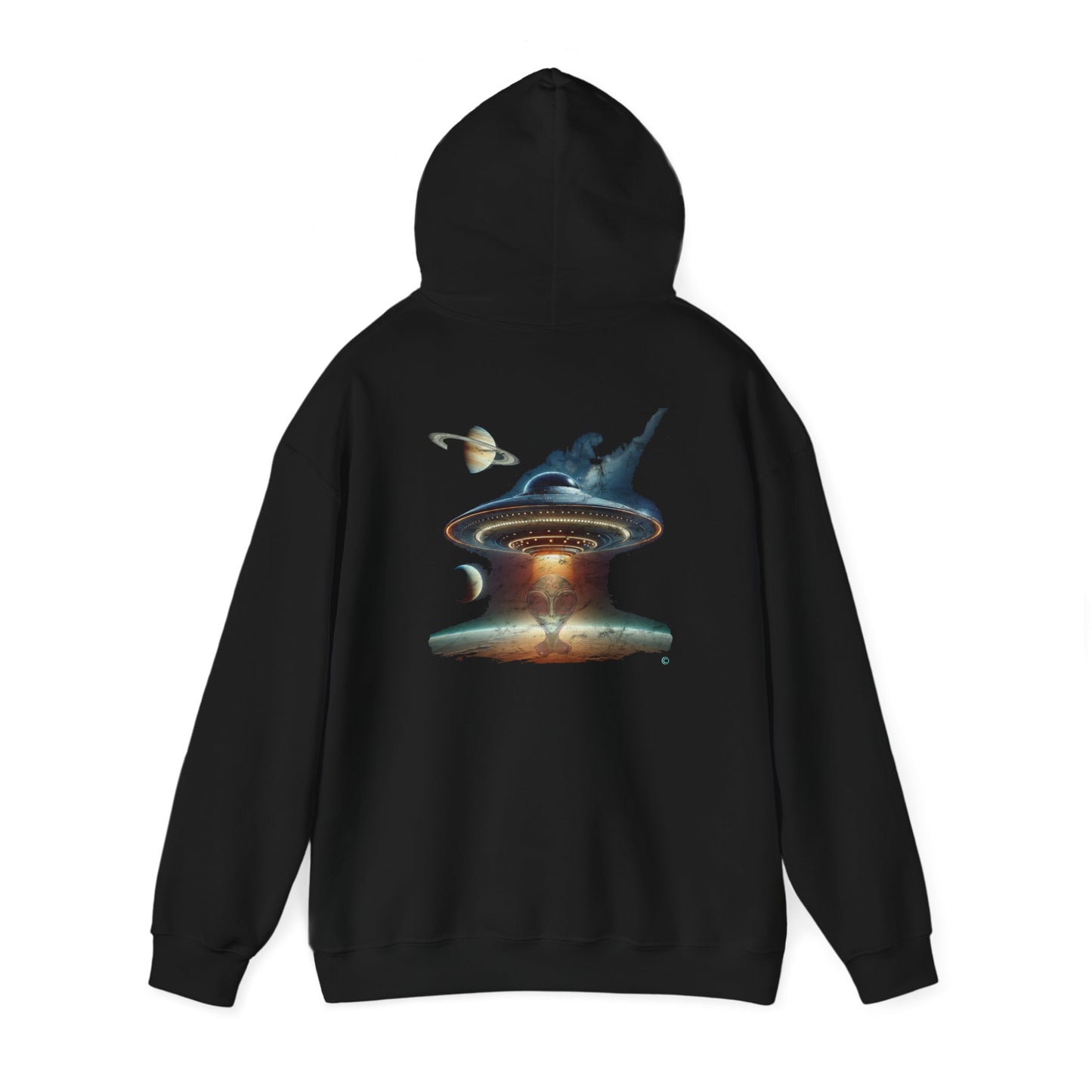 UFO Alien Hoodie, Unisex Gildon Heavy Blend™ Hooded Sweatshirt