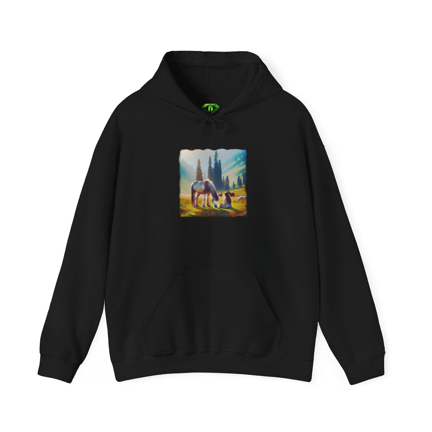 Horse Pasture, Unisex Gildon Heavy Blend™ Hooded Sweatshirt