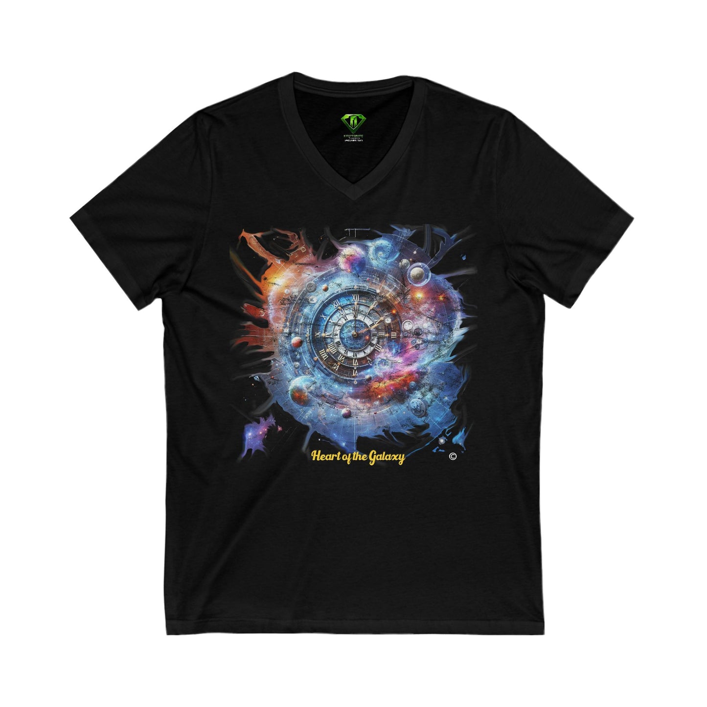 Heart of the Galaxy, Unisex Jersey Short Sleeve V-Neck Tee