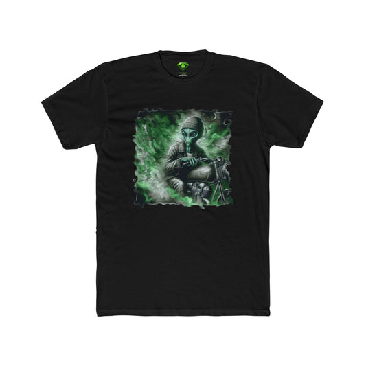 Cool Alien Biker T-shirt, Unisex Tees,