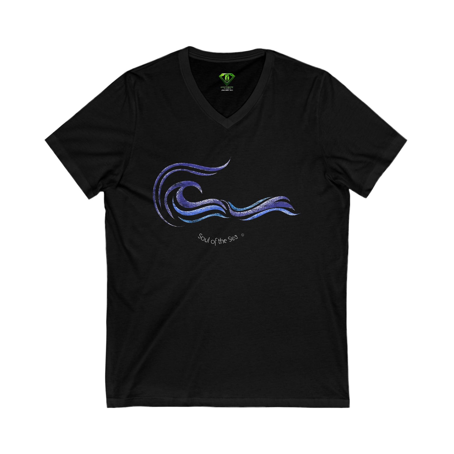 Waves, Unisex Jersey Short Sleeve V-Neck Tee