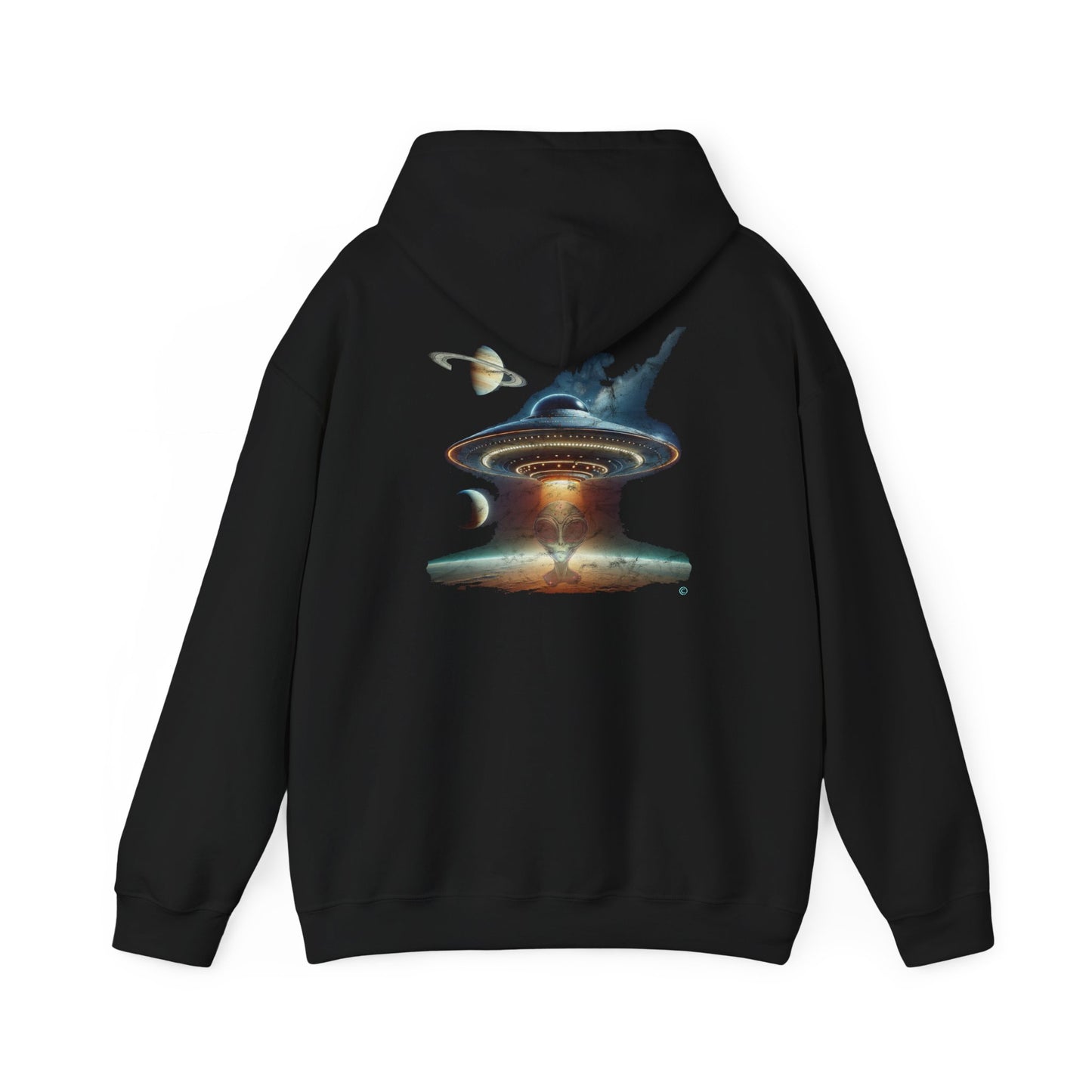 UFO Alien Hoodie, Unisex Gildon Heavy Blend™ Hooded Sweatshirt