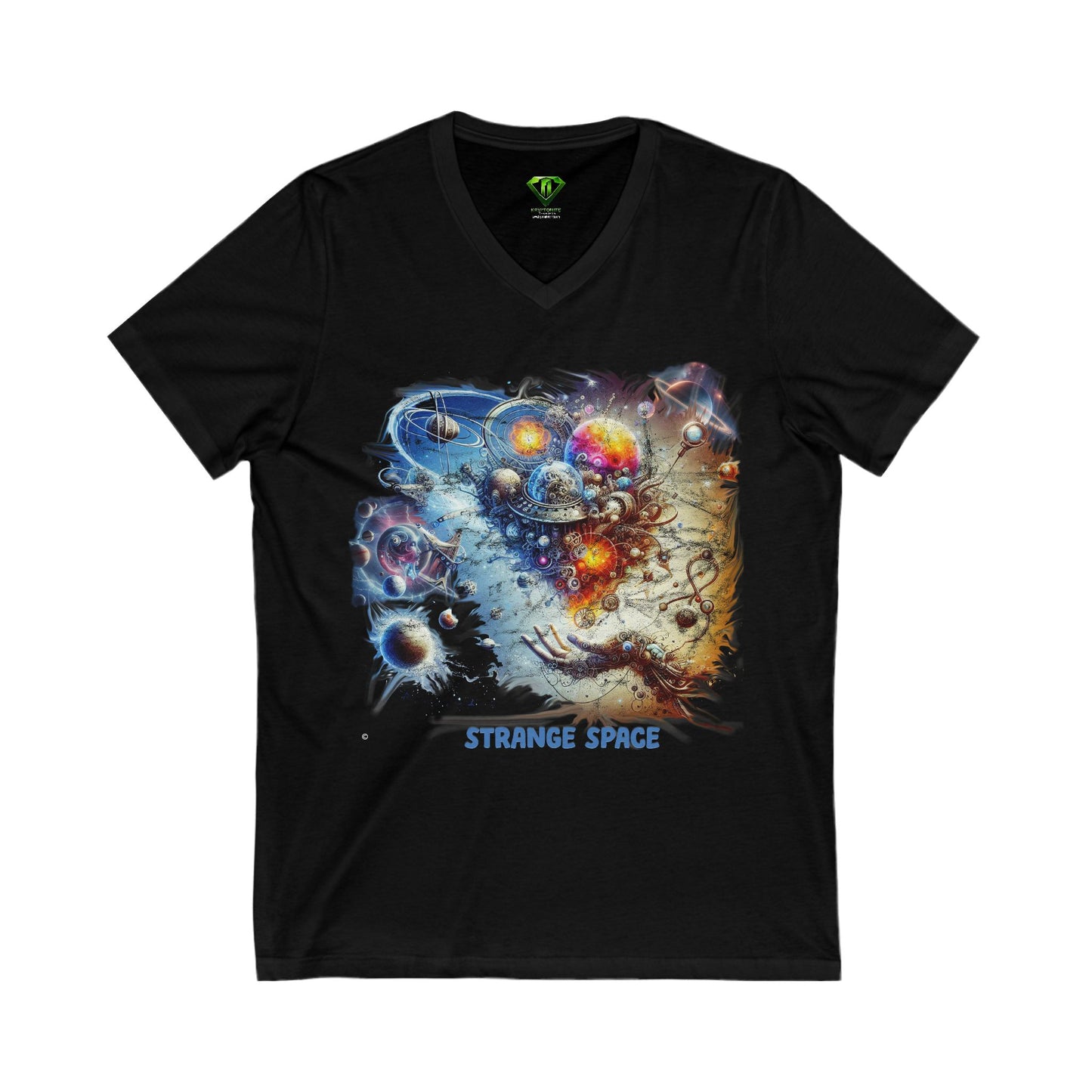 Strange Space, Unisex Jersey Short Sleeve V-Neck Tee