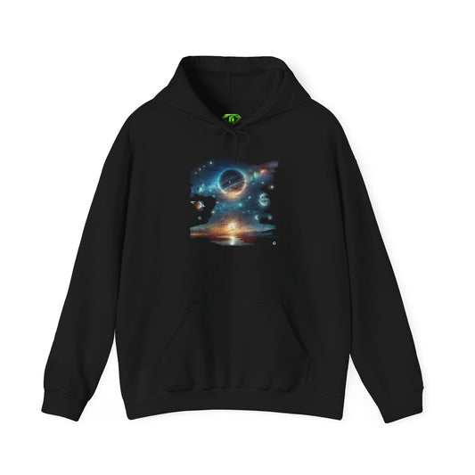 Sun Set in Space Hoodie, Unisex Gildon Heavy Blend™ Hooded Sweatshirt