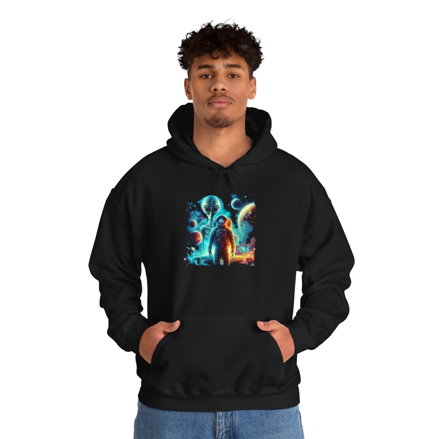 Earth Visitor Hoodie, Unisex Gildon Heavy Blend™ Hooded Sweatshirt