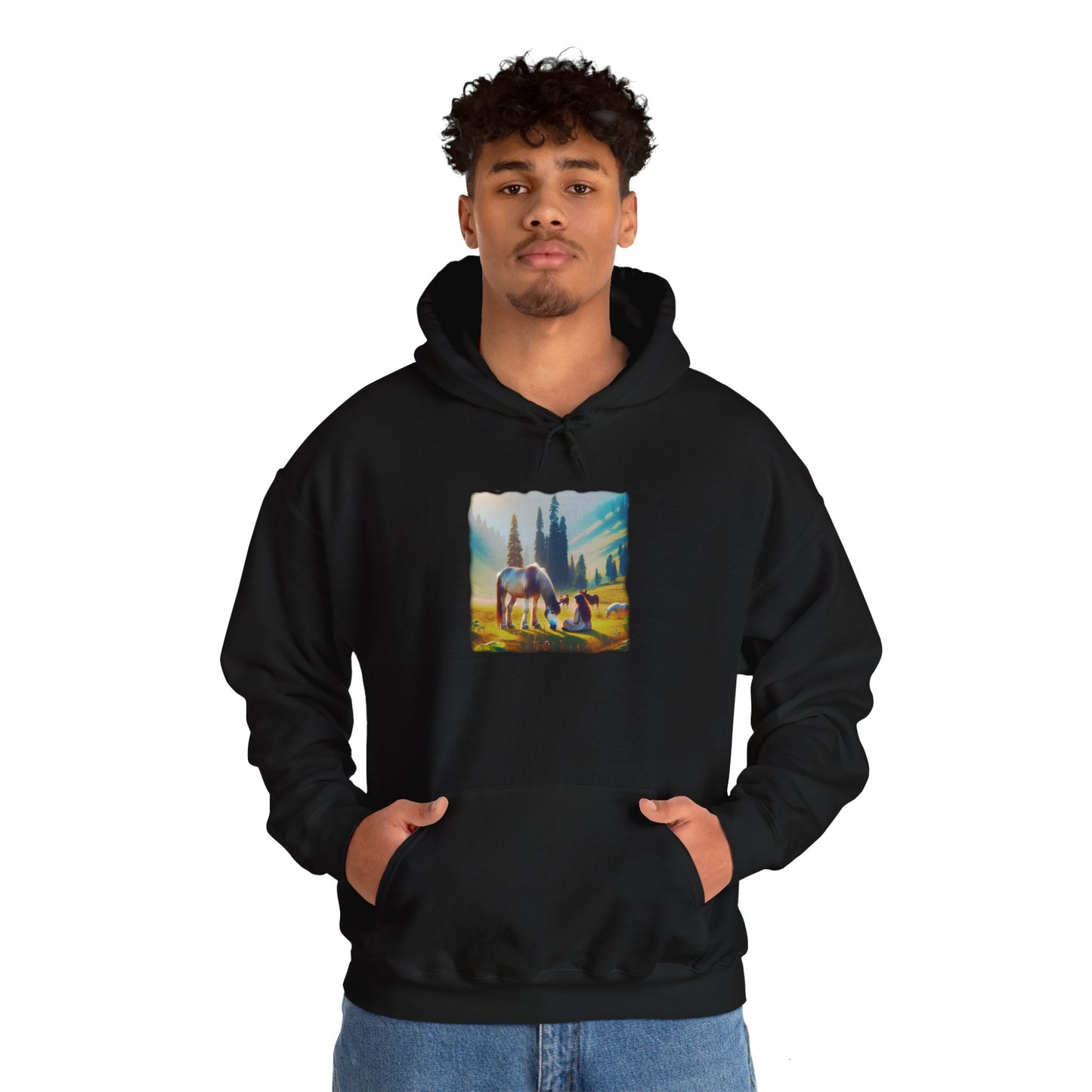 Horse Pasture, Unisex Gildon Heavy Blend™ Hooded Sweatshirt