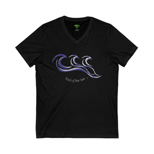 3Waves, Unisex Jersey Short Sleeve V-Neck Tee