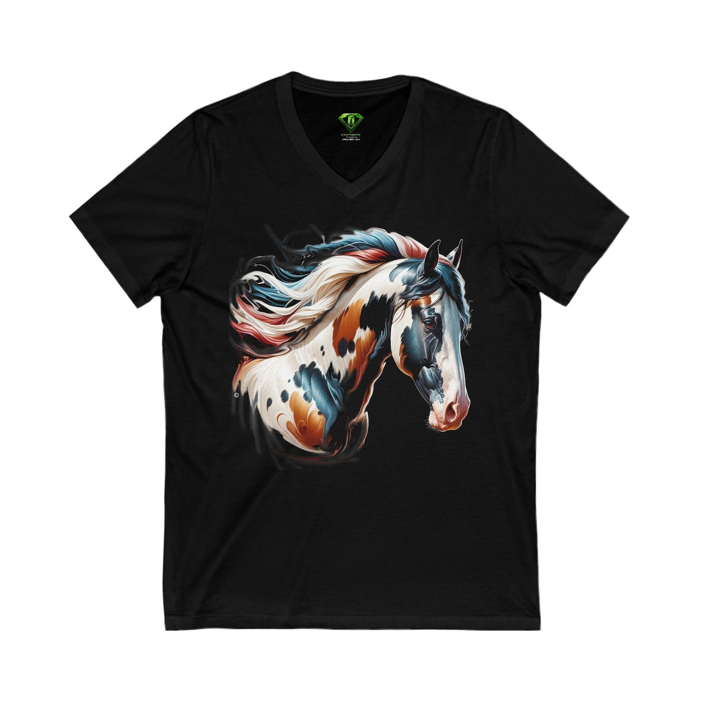 Paint Horse, Unisex Jersey Short Sleeve V-Neck Tee