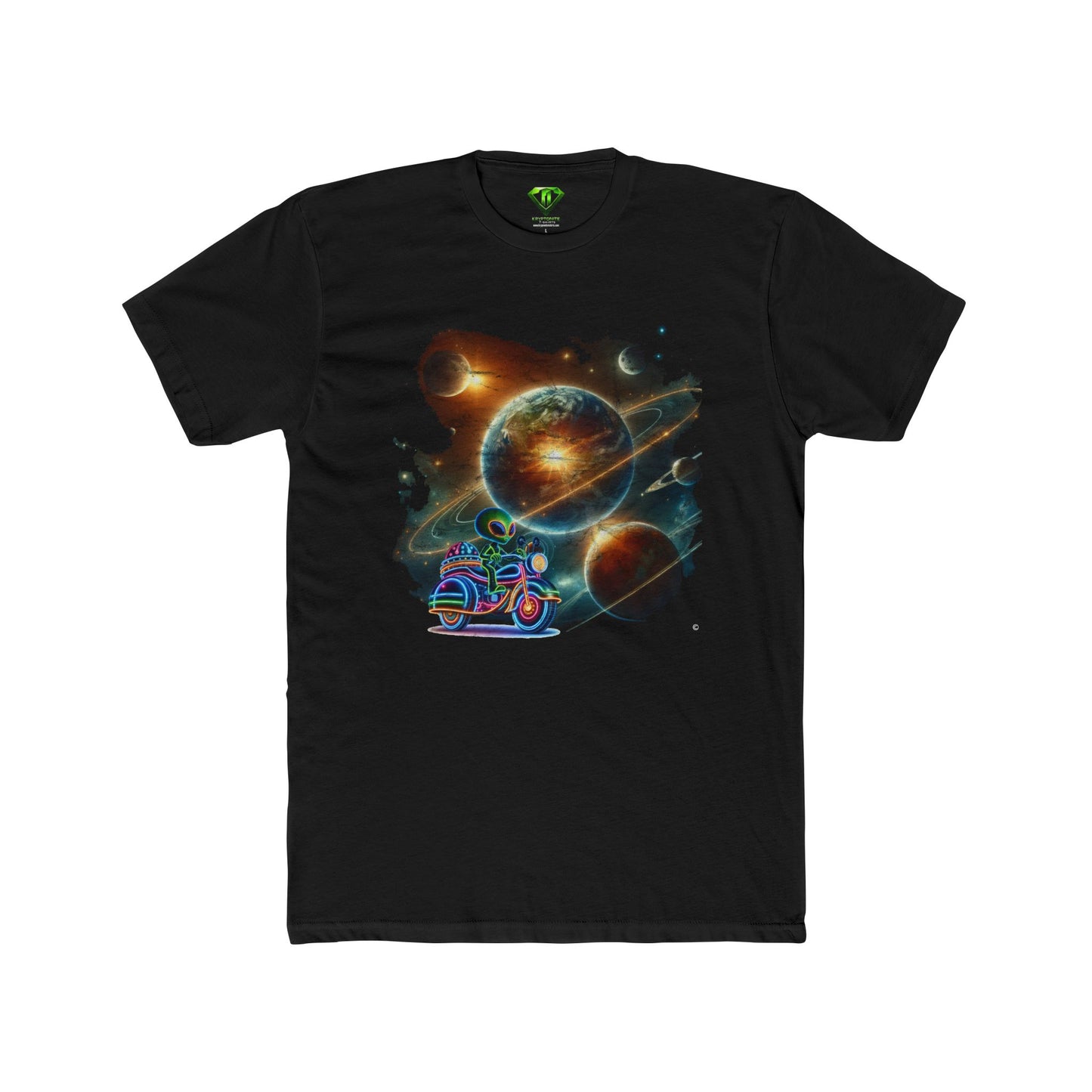 Cosmic Alien Biker T-shirt, Unisex Tees,