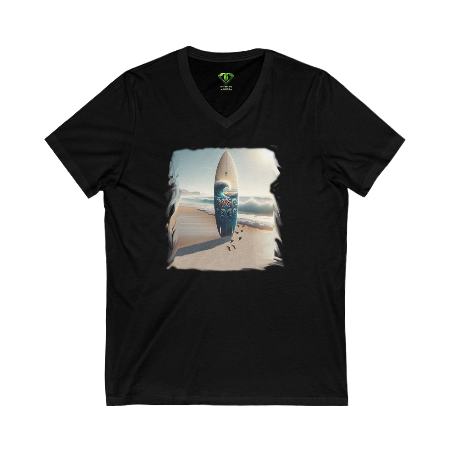 Wave Rider, Unisex Jersey Short Sleeve V-Neck Tee