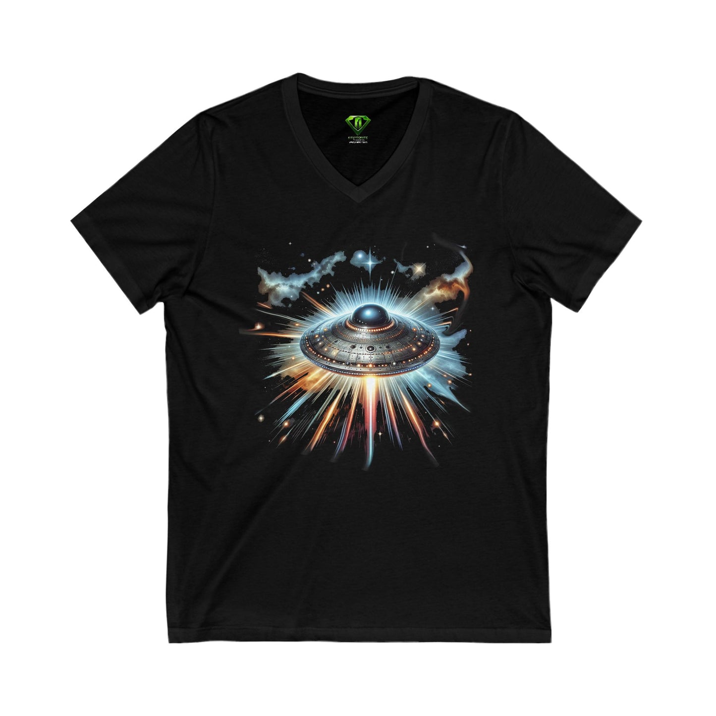 UFO Craft, Unisex Jersey Short Sleeve V-Neck Tee