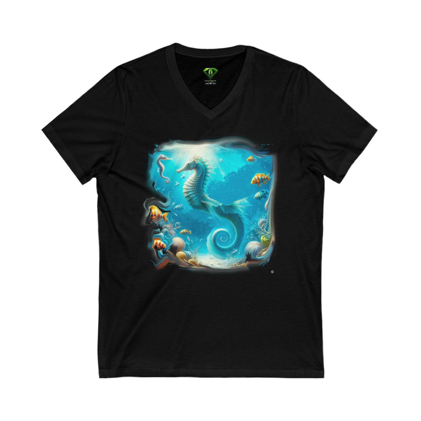 Sea Horse, Unisex Jersey Short Sleeve V-Neck Tee