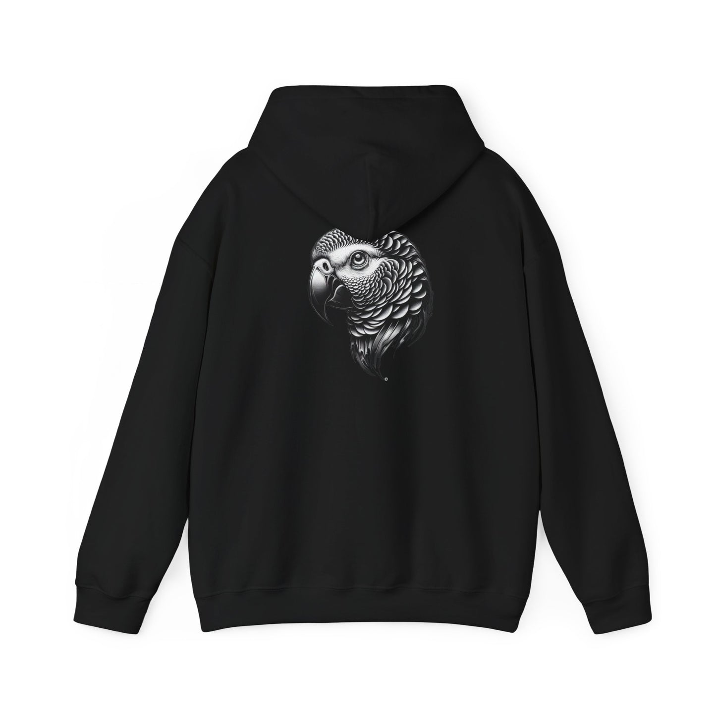 Rox Ann African Grey Hoodie, Unisex Gildon Heavy Blend™ Hooded Sweatshirt