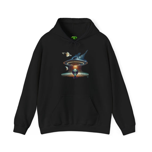 UFO Alien Hoodie, Unisex Gildon Heavy Blend™ Hooded Sweatshirt