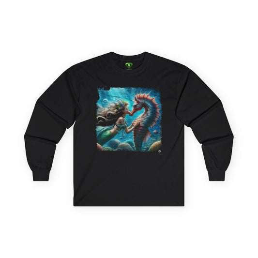 Kissing Seahorse Long Sleeve T-shirt, Unisex Tees,