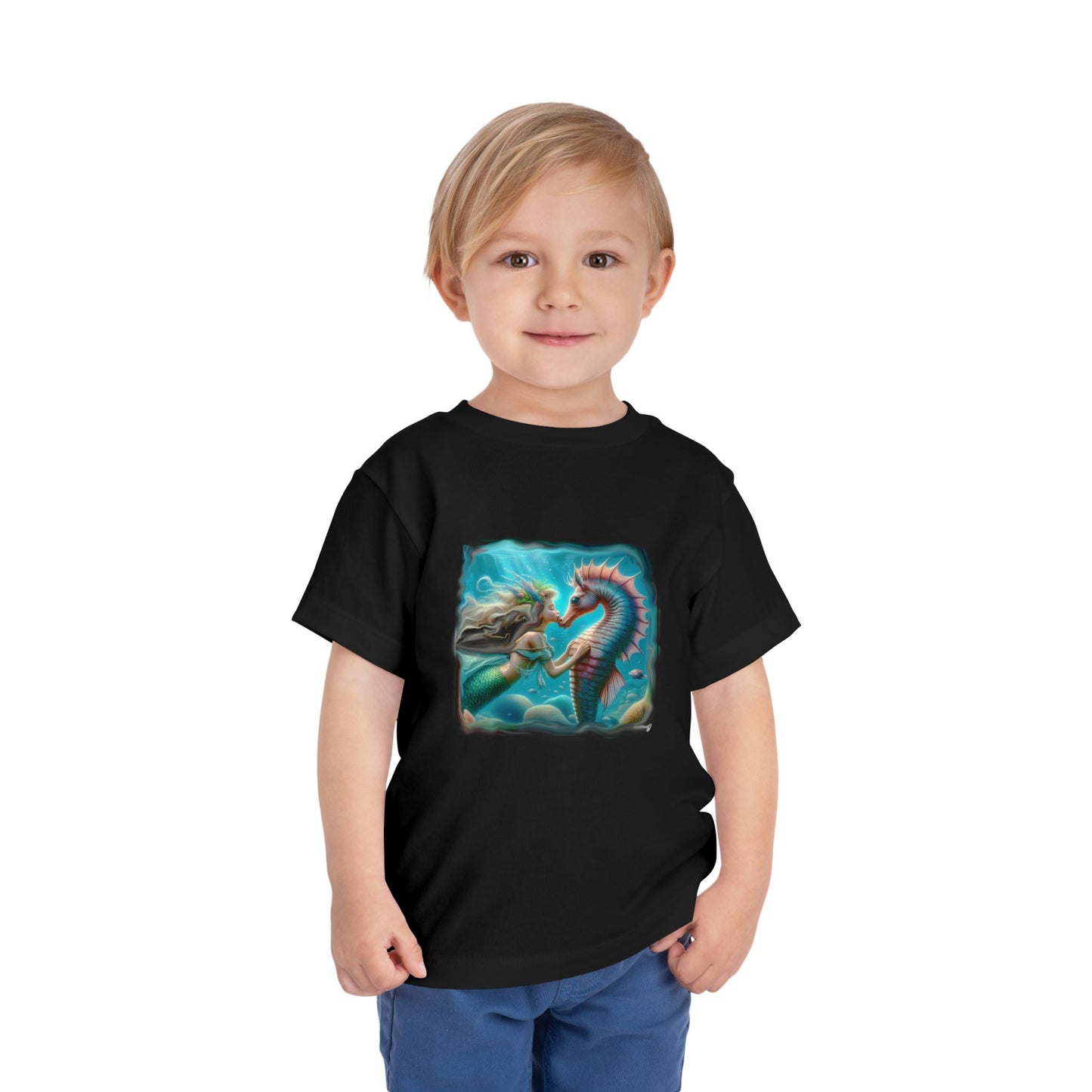 Kissing Seahorse, Short Sleeve Tee, Tee for Kids, Unisex tees