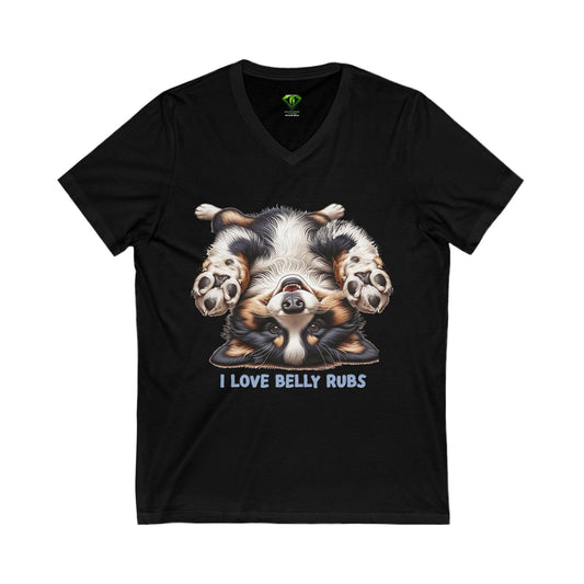 I love Belly Rubs, V-Neck Tee, Edgy Graphic tees