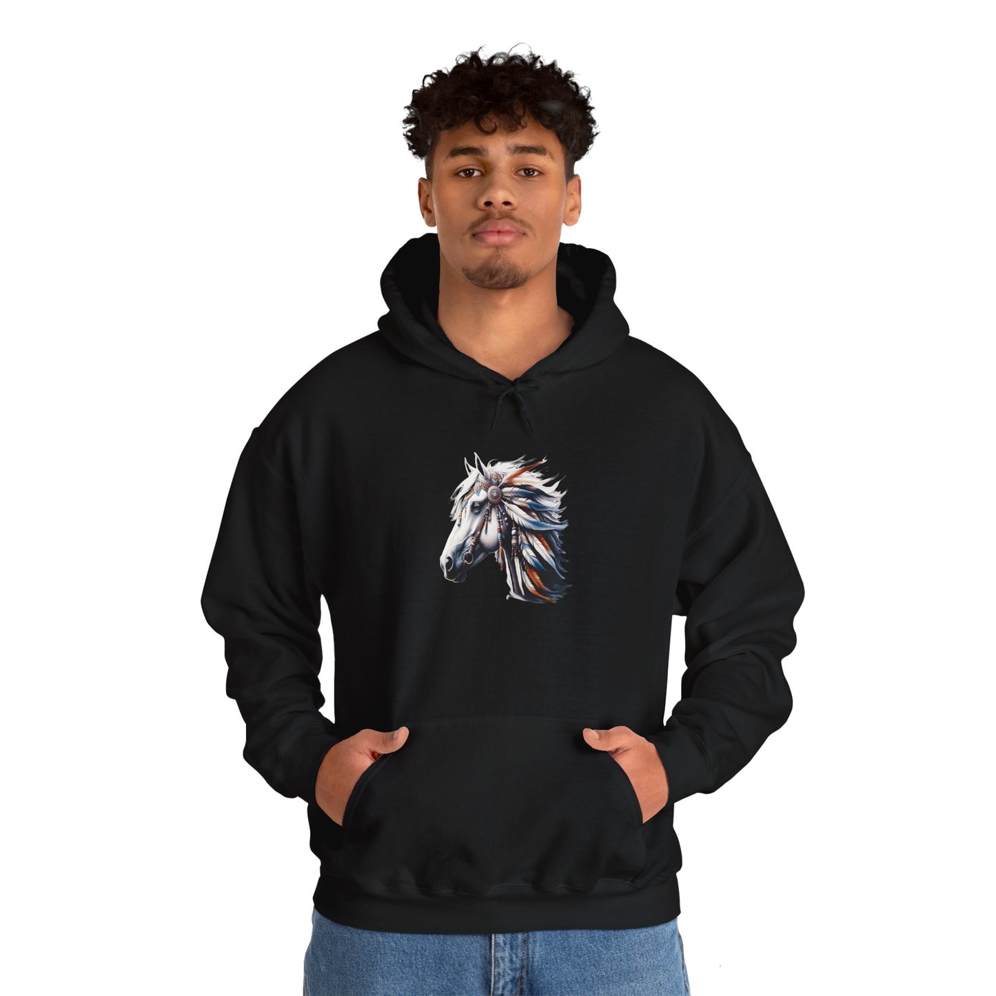 Native American Horse Hoodie, Unisex Gildon Heavy Blend™ Hooded Sweatshirt