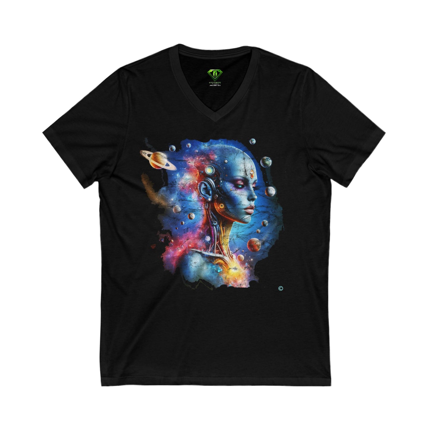 Stellarsong Female Alien, Unisex Jersey Short Sleeve V-Neck Tee