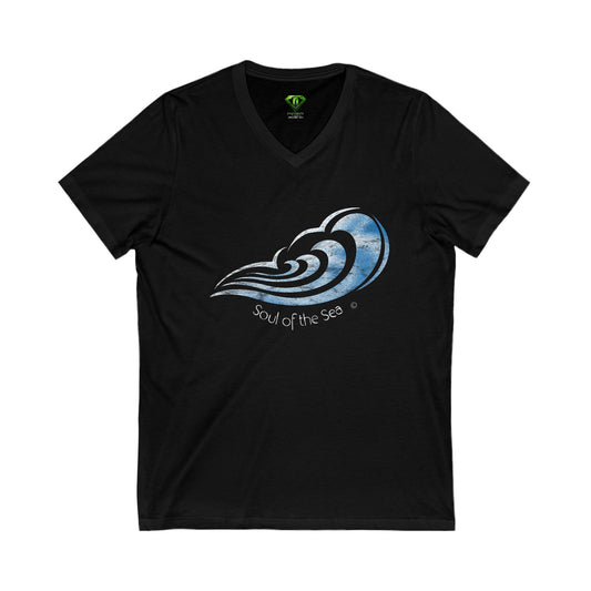 Cool Wave, Unisex Jersey Short Sleeve V-Neck Tee