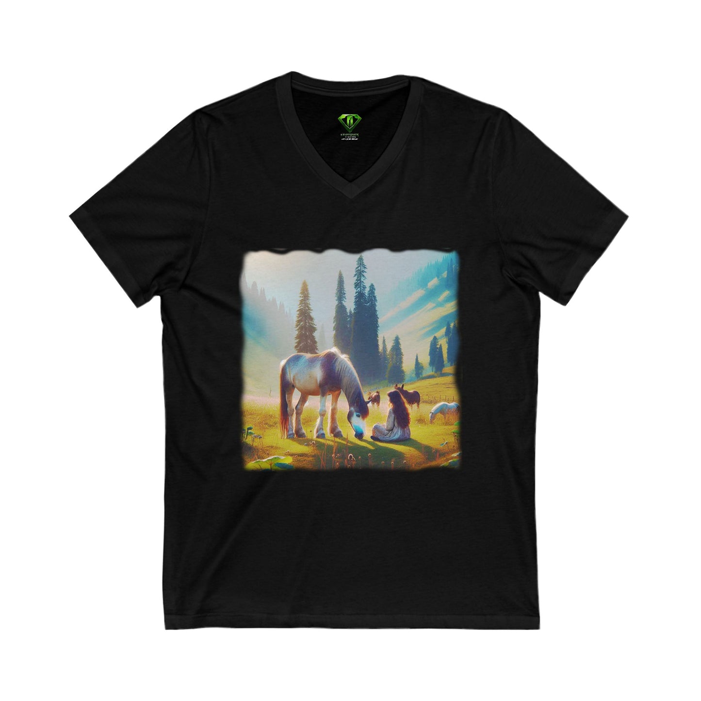 Horse Pasture, V-Neck Tee, Edgy Graphic tees