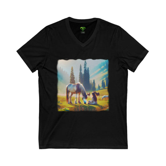 Horse Pasture, V-Neck Tee, Edgy Graphic tees