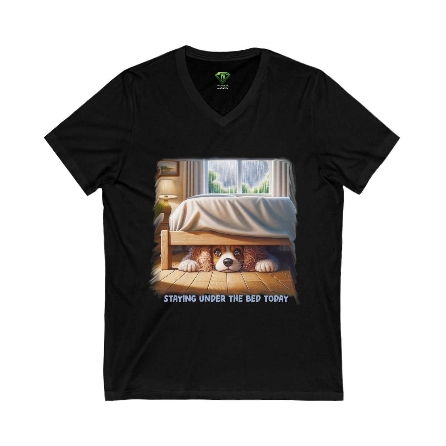 Staying Under the Bed, V-Neck Tee, Edgy Graphic tees