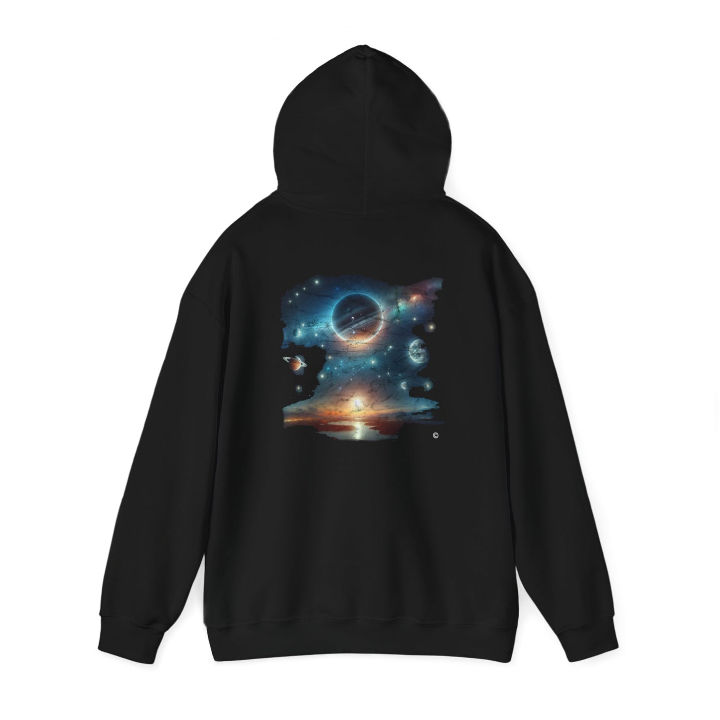 Sun Set in Space Hoodie, Unisex Gildon Heavy Blend™ Hooded Sweatshirt