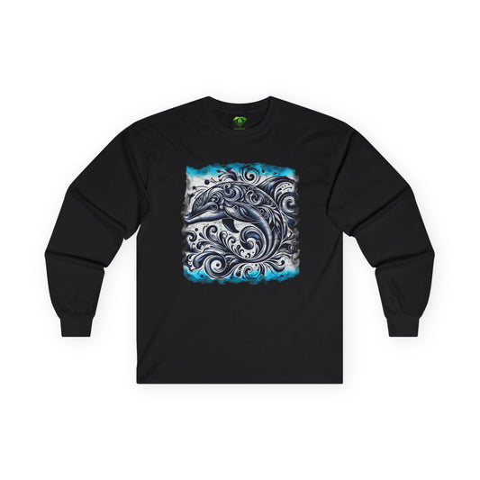 Blue Dolphin Long Sleeve T-shirt, Unisex Tees,