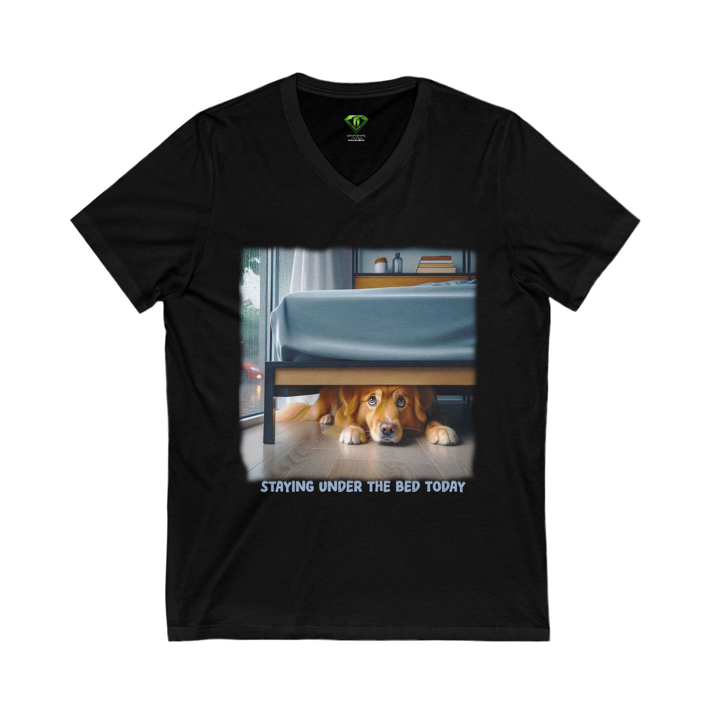 Staying Under the Bed today, V-Neck Tee, Edgy Graphic tees