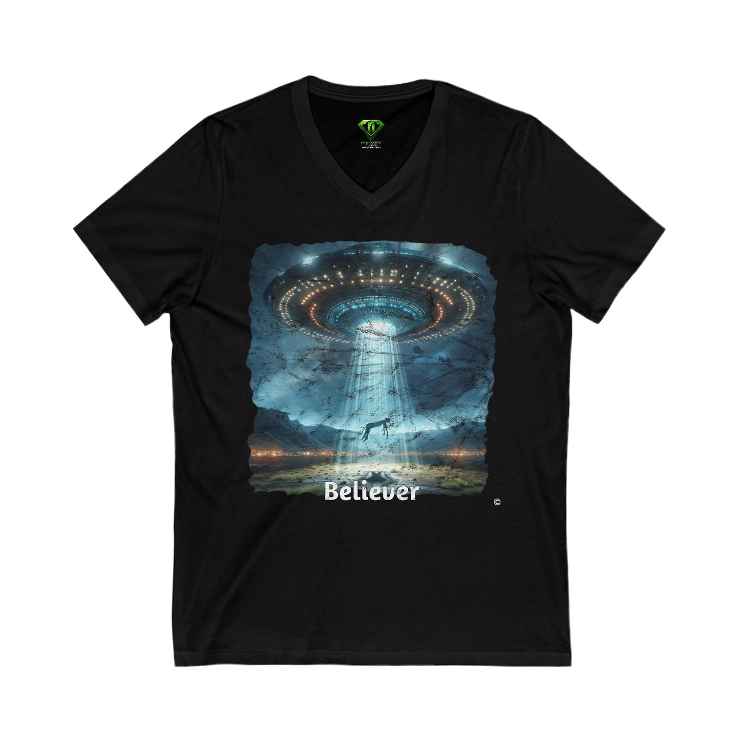 Im a Believer, Unisex Jersey Short Sleeve V-Neck Tee