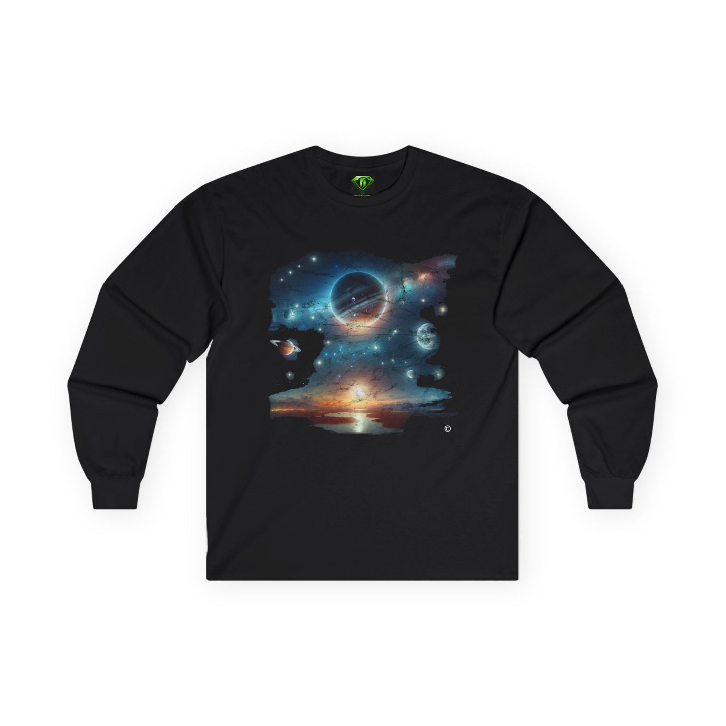 Sun Set in Space Long Sleeve T-shirt, Unisex Tees,