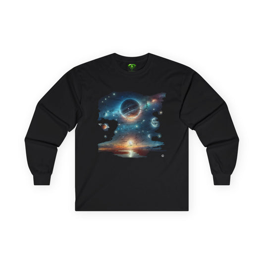 Sun Set in Space Long Sleeve T-shirt, Unisex Tees,