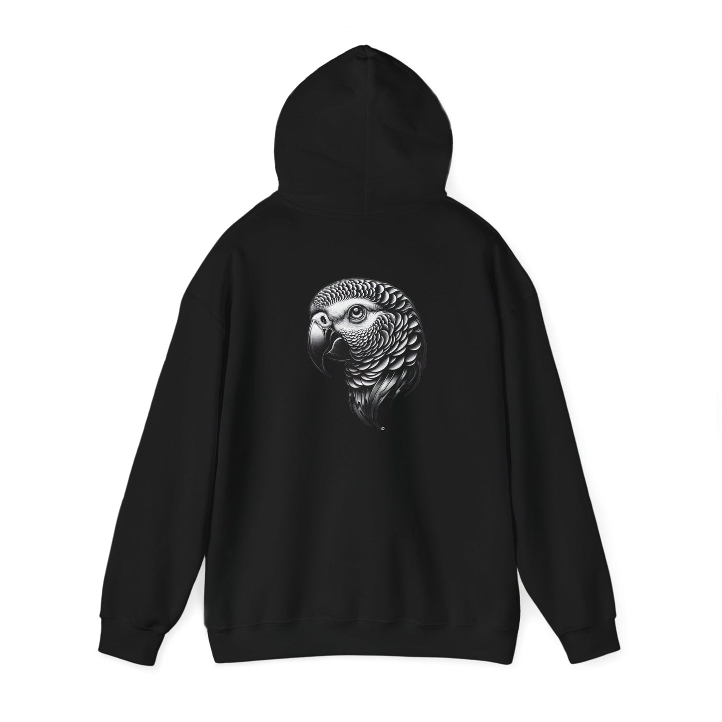 Rox Ann African Grey Hoodie, Unisex Gildon Heavy Blend™ Hooded Sweatshirt